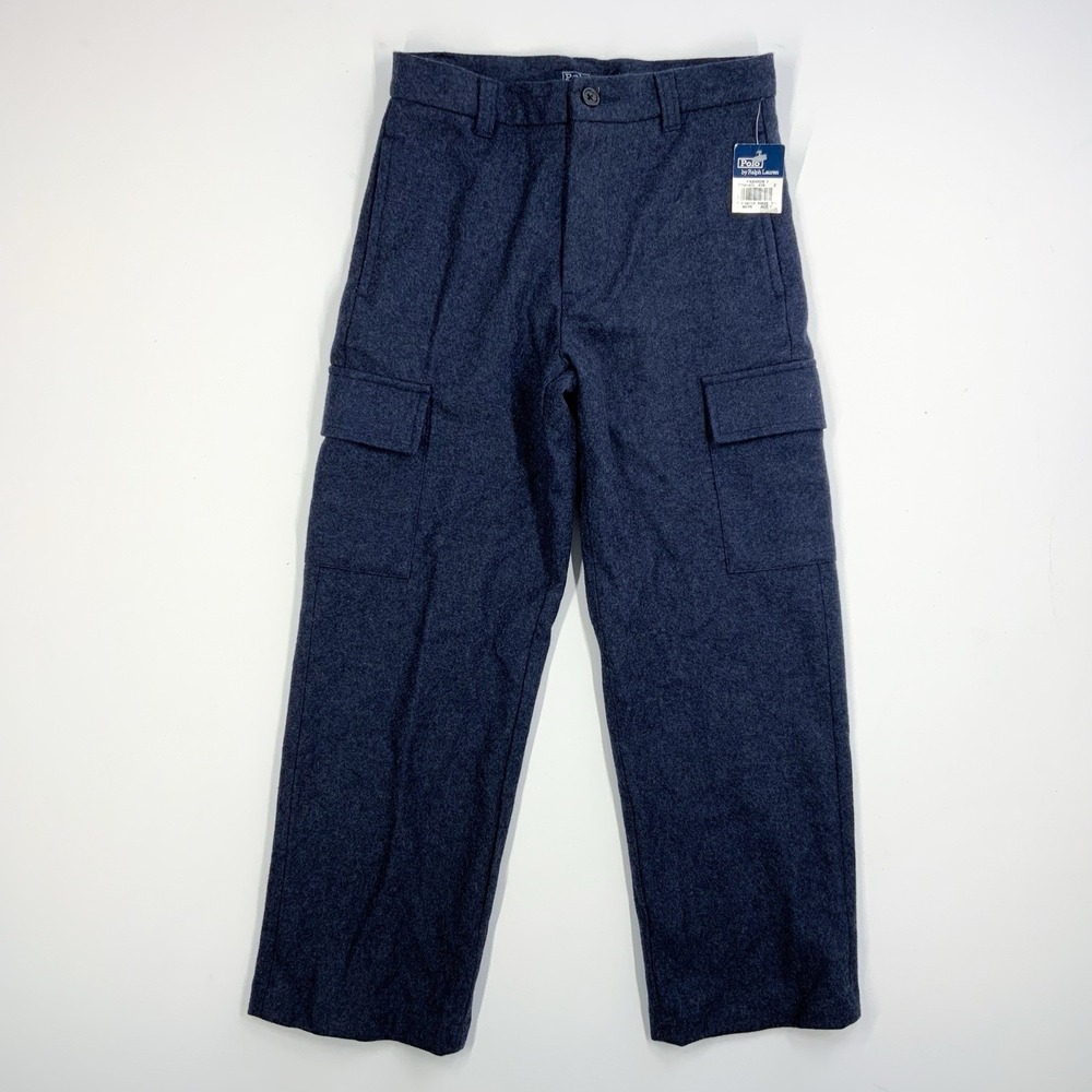 NWT! Polo Ralph Lauren Boys‎ Sz 7 Wool Cargo Pants Navy Blue